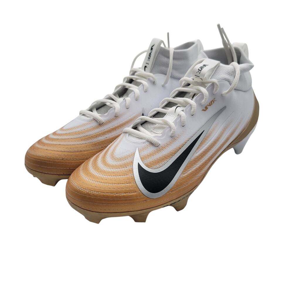 Nike Vapor Pro 1 Football Cleats White/Metallic Gold Men's NIB FB3298-103 Sz 11